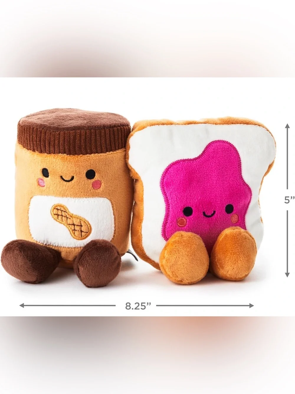Hallmark Plush Peanut Butter & Jelly Friend Set - Brown, Pink, White
